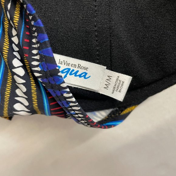 Aqua by La Vie en Rose Women's Multi-Coloured Bathing Suit Top Chris Cross - Picture 5 of 5